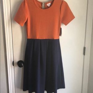 NWT orange and navy LulaRoe Amelia size S!